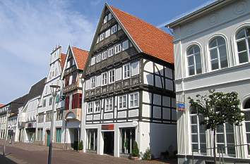 Häusergruppe in der Mittelstraße in Lemgo